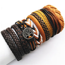 Load image into Gallery viewer, Black Leather Bracelet Set