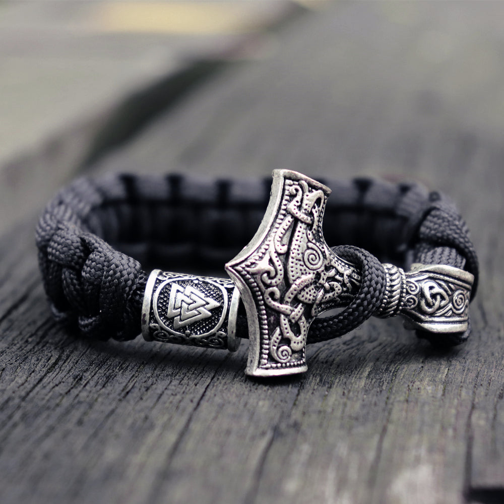 Mjolnir Leather Bracelet